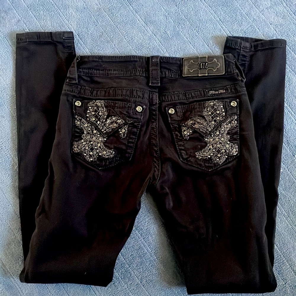 Miss Me Black Stretch Skinny Jeans - Size 24